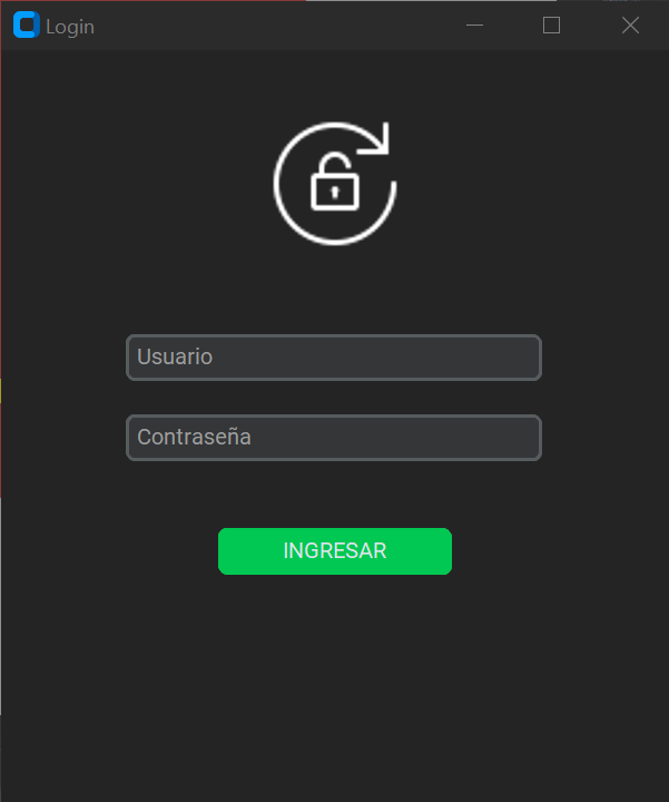 Login oscuro del sistema Frut&Em