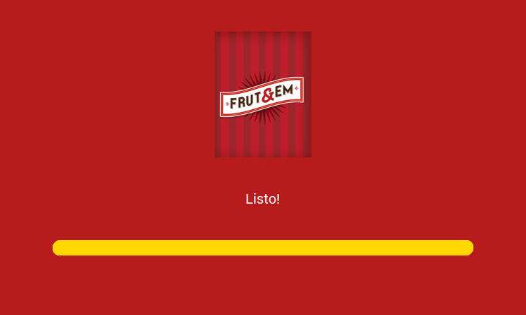 Pantalla de carga con marca Frut&Em