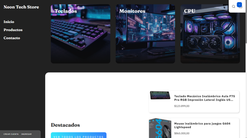 Concepto de tienda online para hardware y tecnología